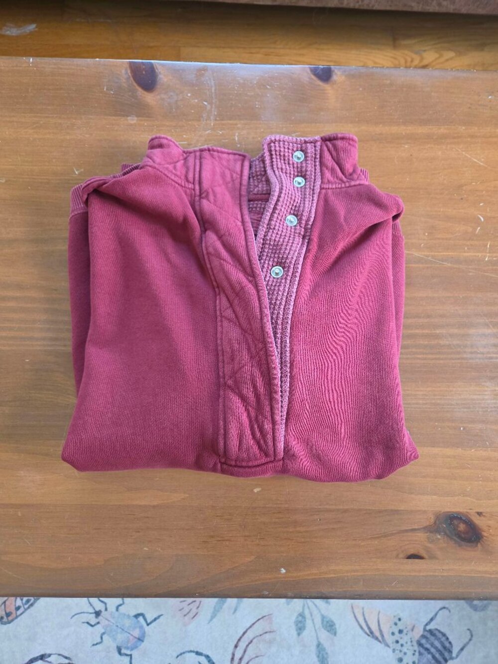 Aerie Getaway Quarter Snap Sweatshirt Cherry Tart Red Medium - Picture 5 of 8